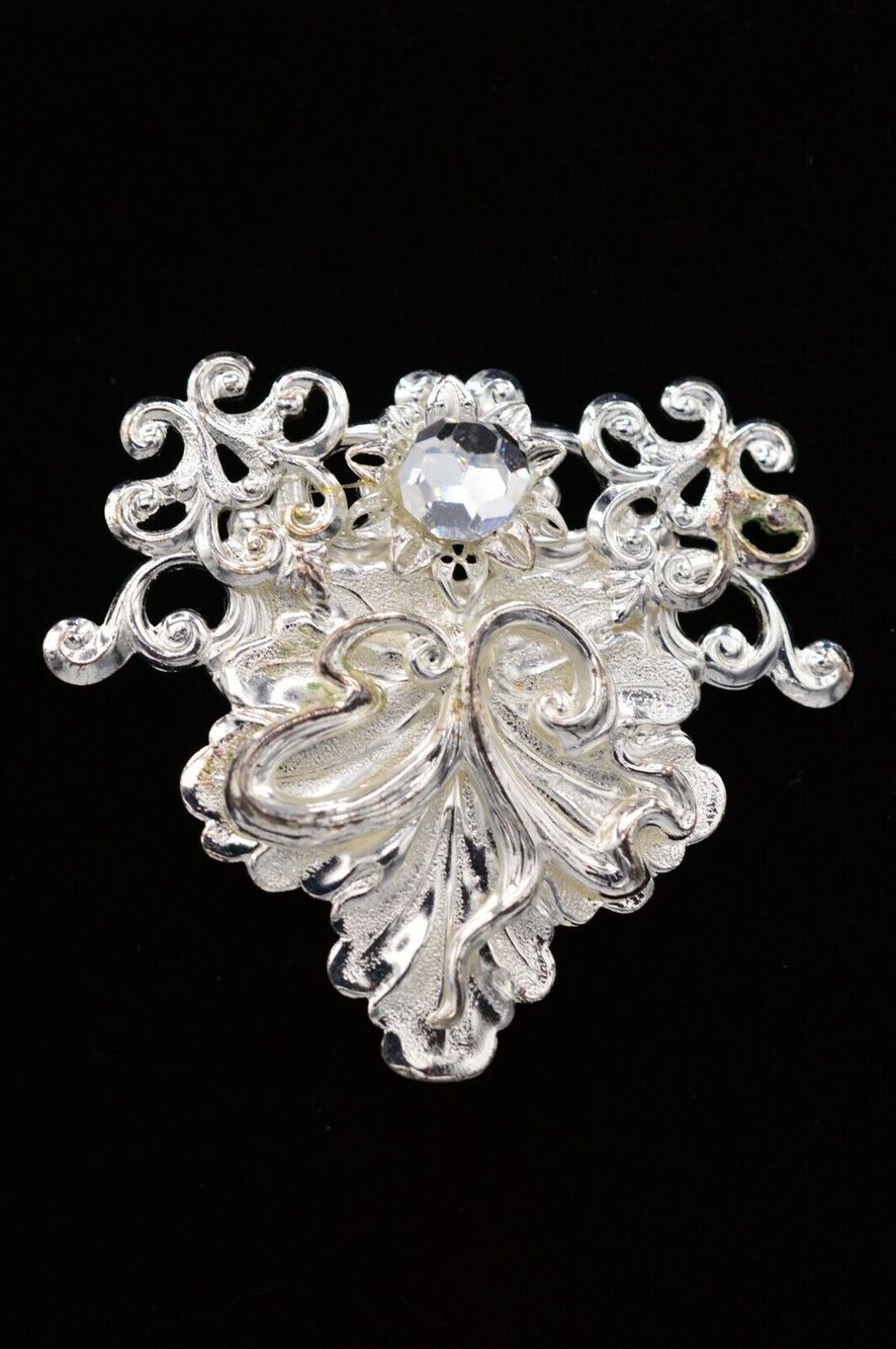 Jane 1997 AOL Vintage Pin Brooch Guardian Angel Rhinestone Silver Signed Bin1